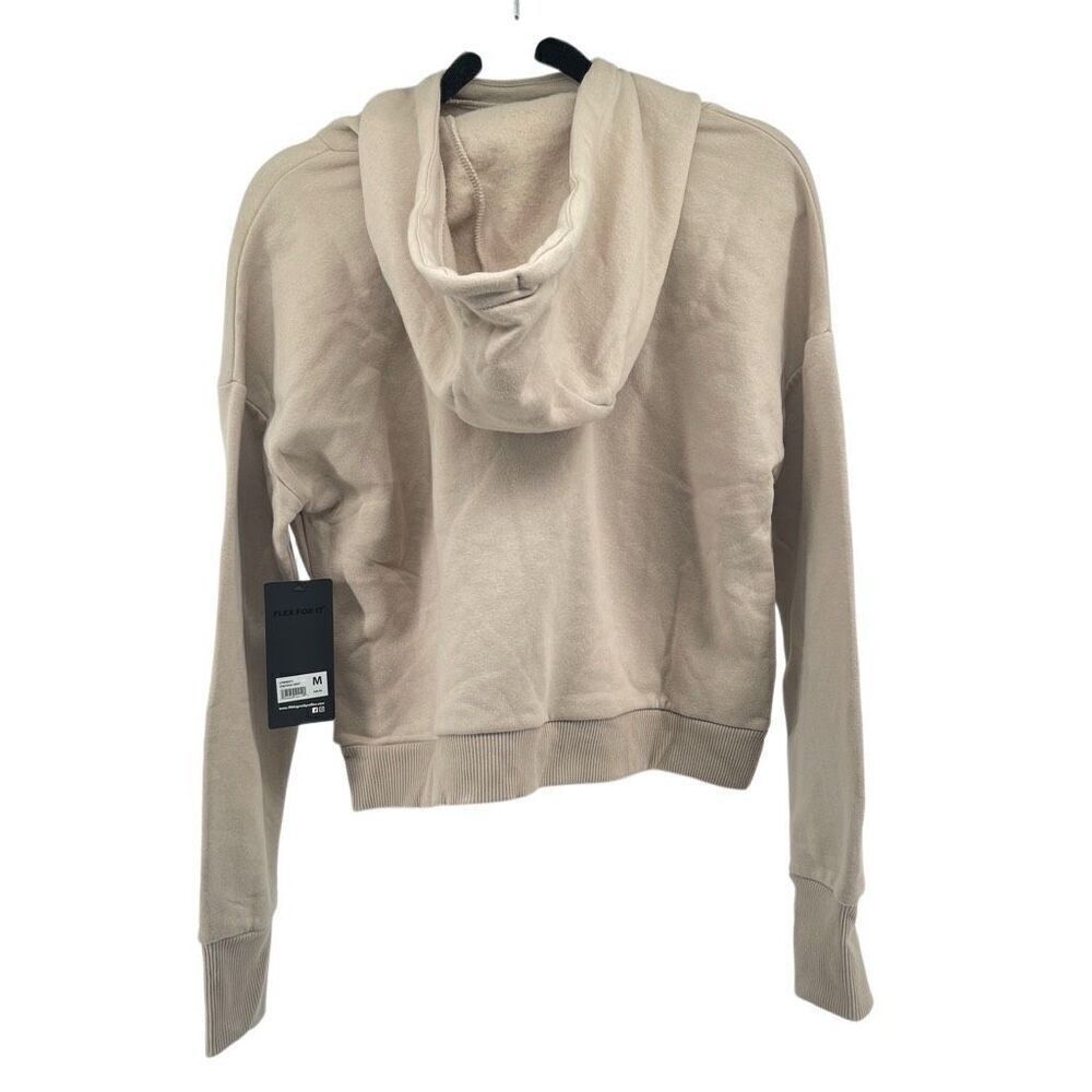 90 Degree By Reflex Chateau Gray Womens Lux Funnelneck Fleece Hoodie Medium, NWT - Picture 4 of 13
